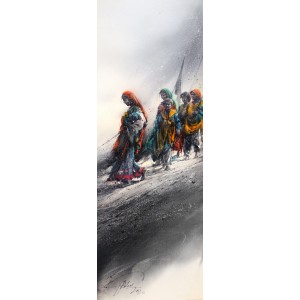 Ali Abbas, 30 x 11 Inch, Watercolor on Paper, Figurative Painting, AC-AAB-208